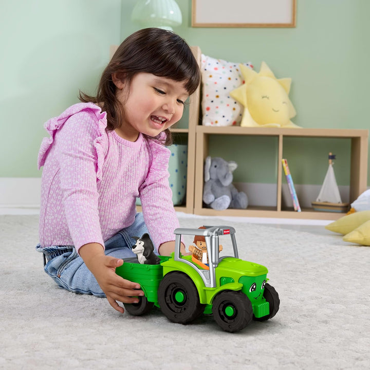 Fisher-Price Little People Mein erster Traktor zum Schieben für Kleinkinder, Fahrzeug für den Bauern