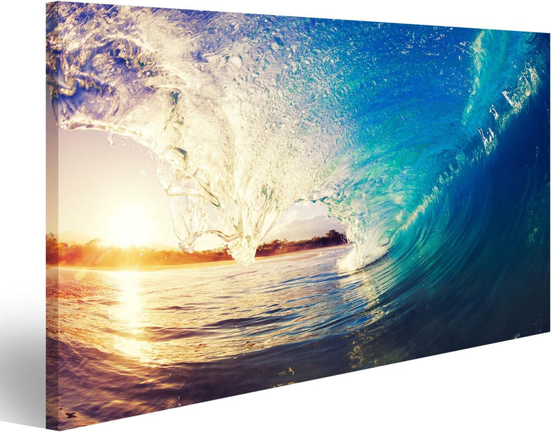 islandburner Bild Bilder auf Leinwand tolle Welle zum Surfen in der Sonne Poster, Leinwandbild, Wand