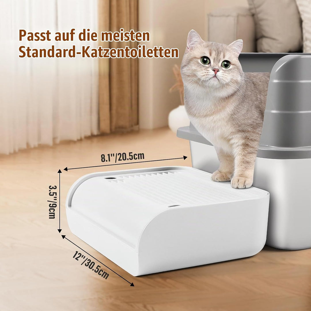 Katzentoilette, Katzenrampe/Treppe/Katzenfänger mit Filterfunktion, leicht zu reinigen, Filterpedal