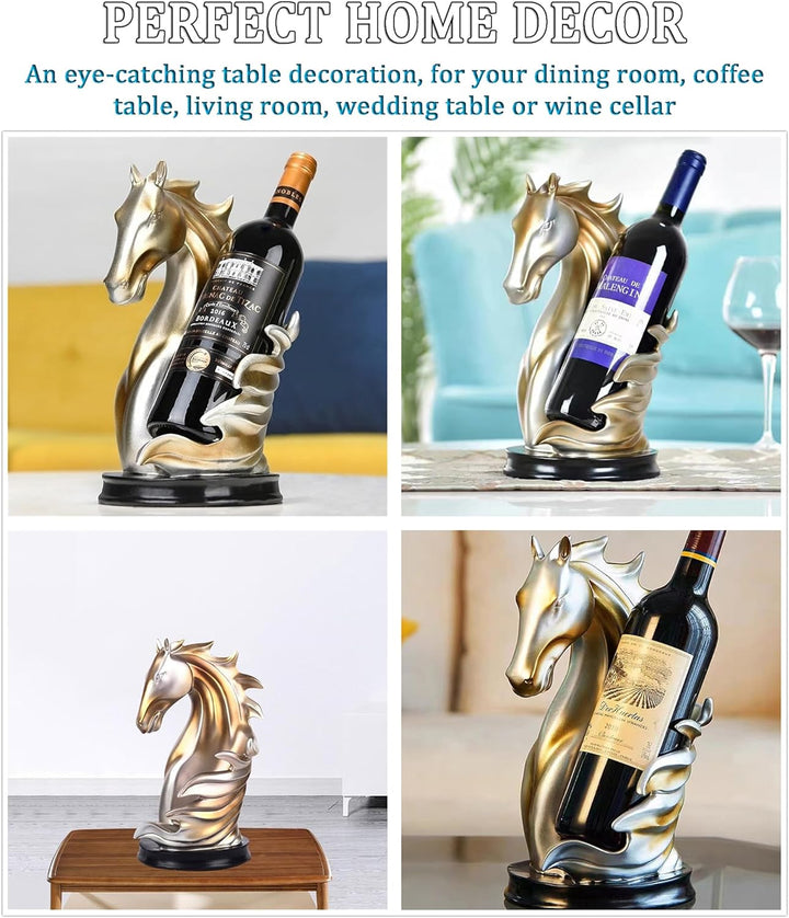 LL-COEUR Pferd Weinflaschenhalter Dekorative Weinregal Skulptur Weinständer Statue Flaschenregal Tis
