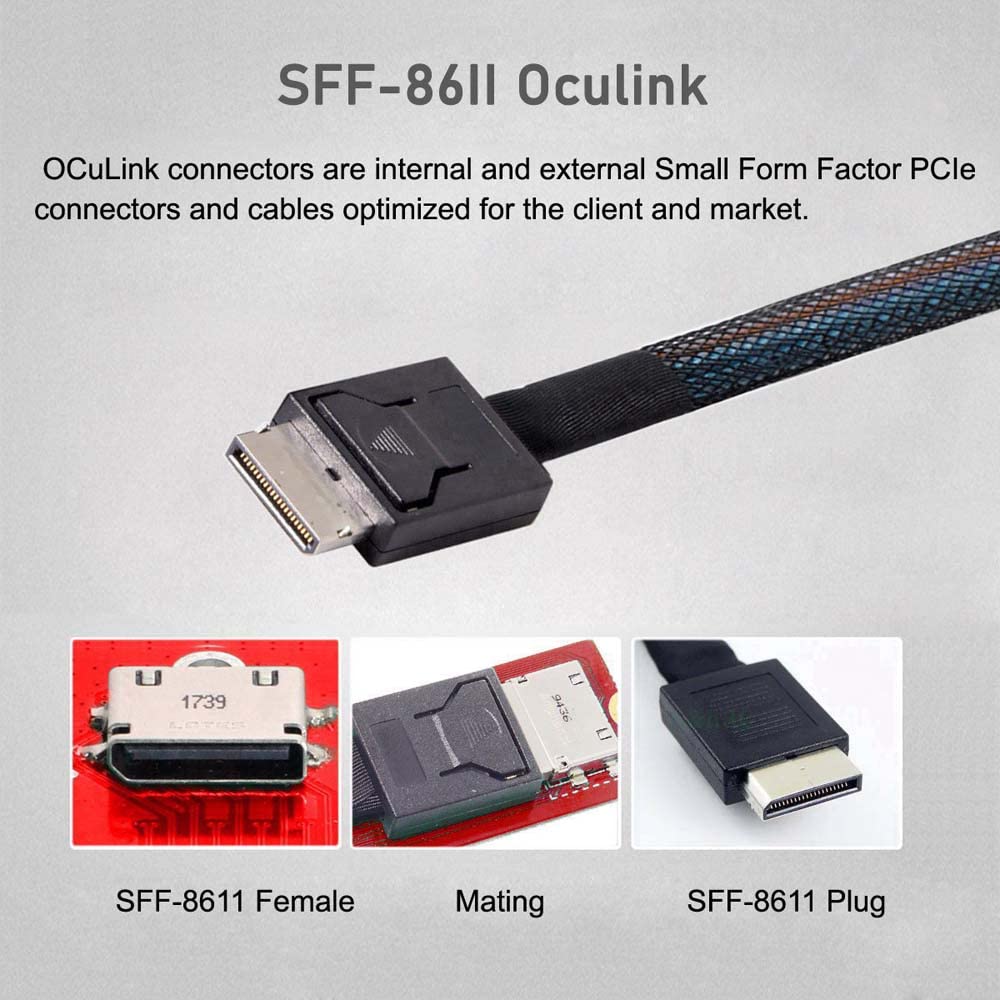 cablecc PCI-E 3.0 M.2 M-Key auf Oculink SFF-8611 SFF-8612 Host Adapter für GPD Win Max2 Externe Graf