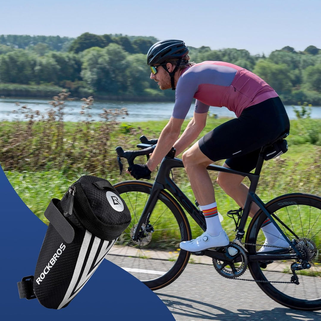 ROCKBROS Fahhrrad Satteltasche + 16 in 1 Multifunktionswerkzeug Fahrradtasche Fahrradsitz Tasche für