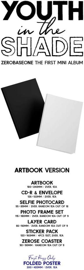 ZEROBASEONE YOUTH in the SHADE 1st Mini Album CD+POB+Artbook+Selfie photocard+Photo frame set+Layer