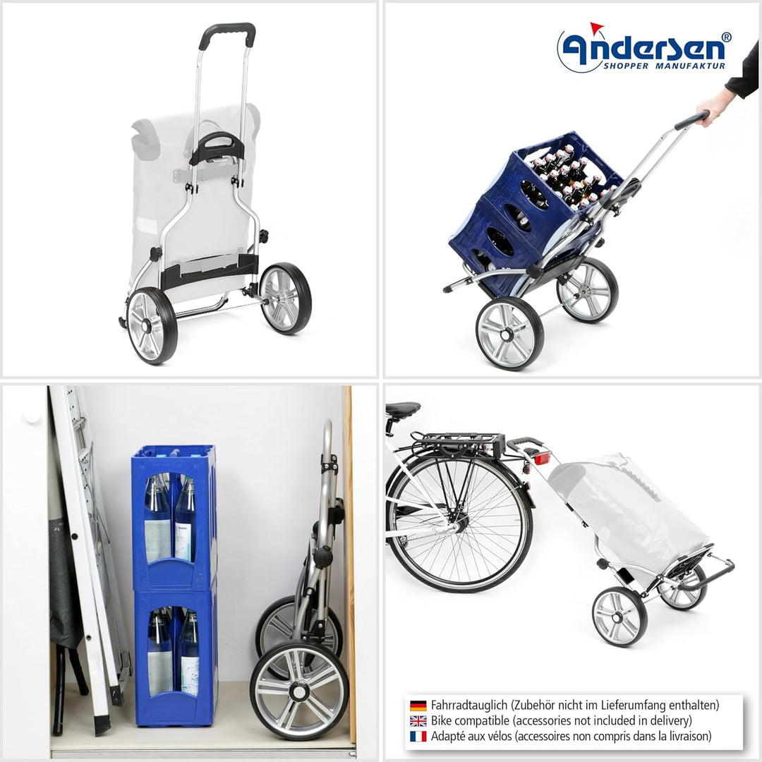 Andersen Einkaufstrolley - klappbar - 61 Liter - mit Kühlfach - Aufhängung für Einkaufswagen - belas