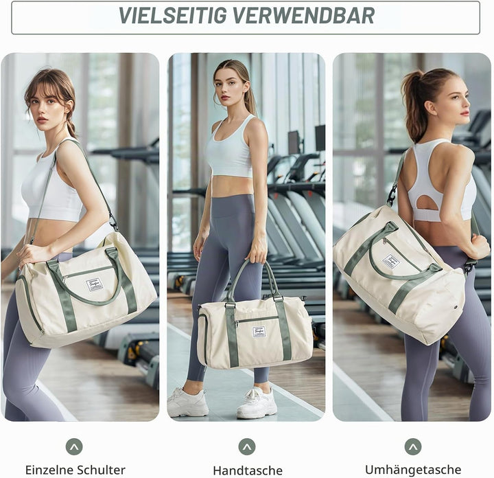 HYC00 Sport Duffel Bag Damen Sporttasche für Damen Herren mit Nassfach &amp; Schuhfach, Reisetasche Hand