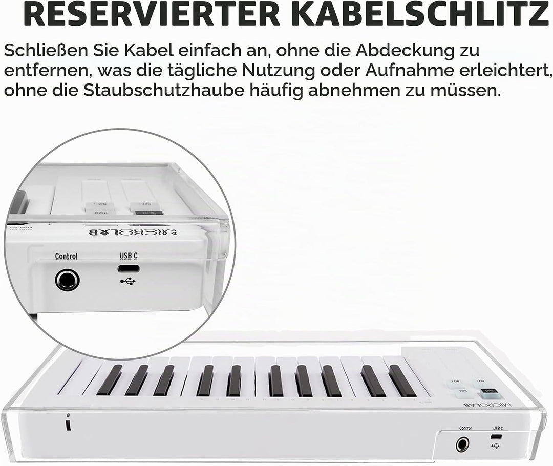 Acrylhülle für Klaviertastatur, kompatibel mit Arturia MicroLab, transparente, reservierte Drahtfuge
