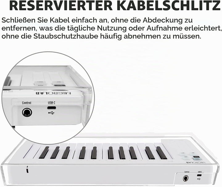 Acrylhülle für Klaviertastatur, kompatibel mit Arturia MicroLab, transparente, reservierte Drahtfuge