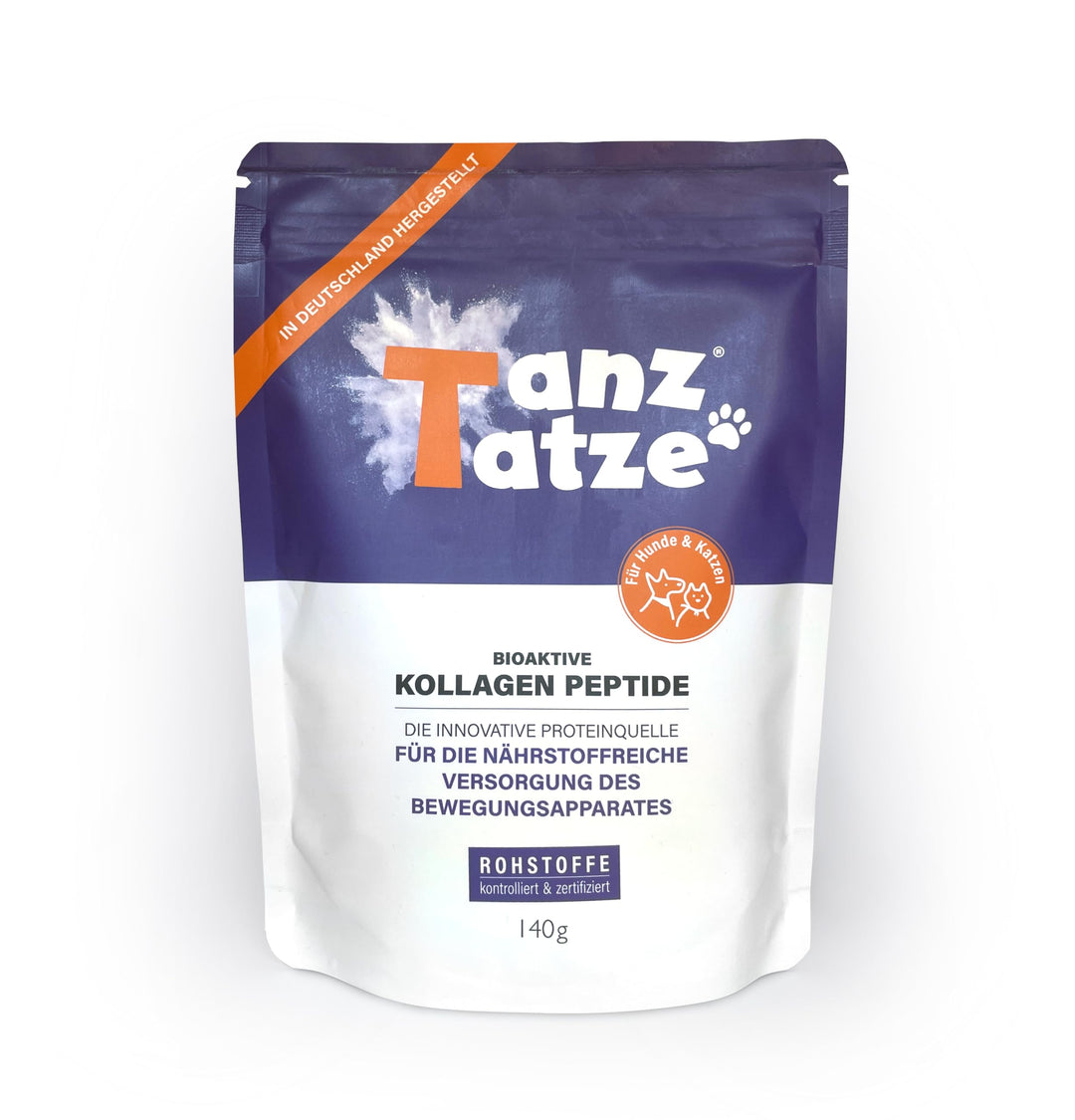 TanzTatze® bioaktive Kollagenpeptide für Hund und Katze – Gelenkpulver auch als Vorsorge – gut vertr