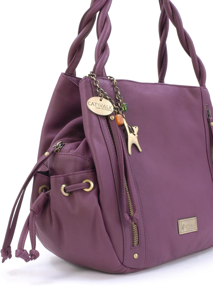 Catwalk Collection Handbags - Leder - Umhängetasche/Shopper/Tote - CAZ Violett, Violett