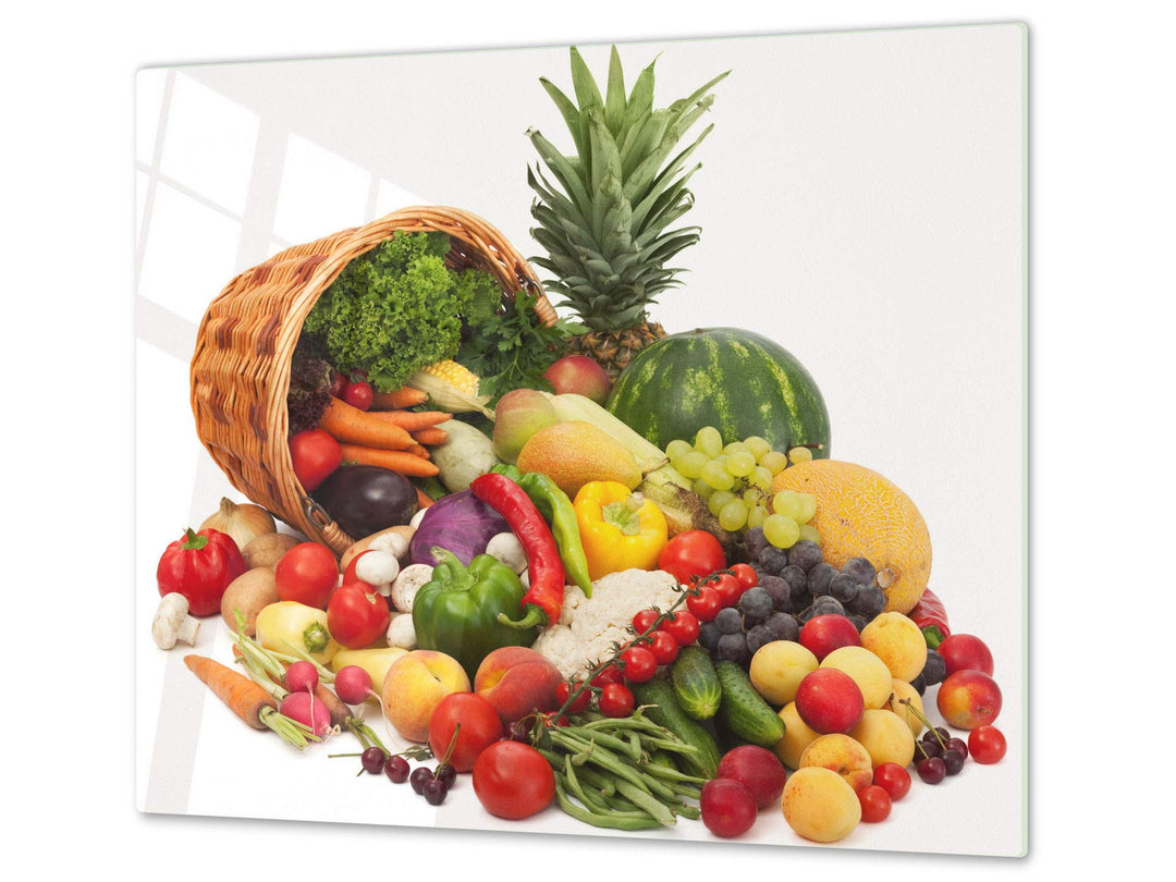 Küchenbrett aus Hartglas und Induktionskochplattenabdeckung – Schneideplatten SINGLE mit 60 x 52 cm