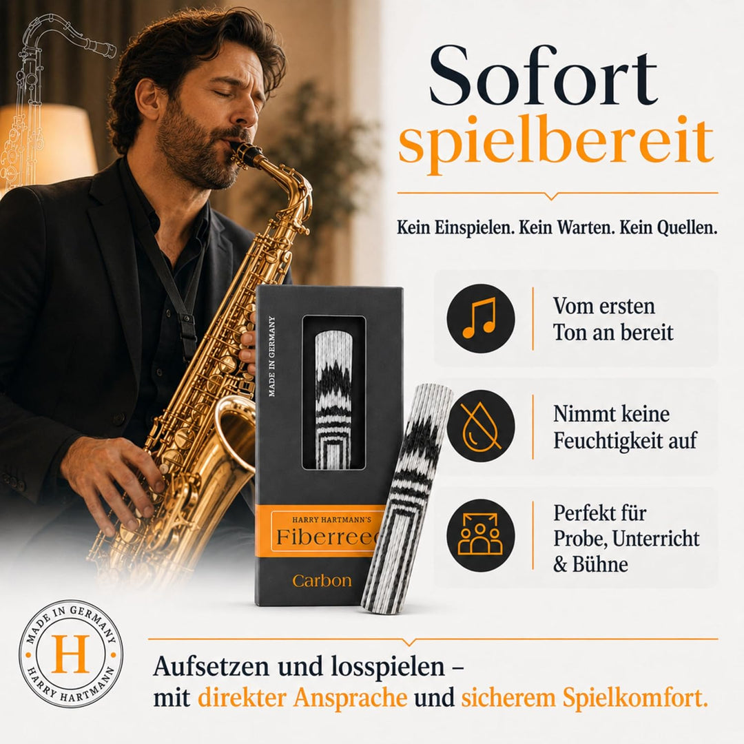 Fiberreed Blatt Alt Saxophon Carbon MS Single, Single