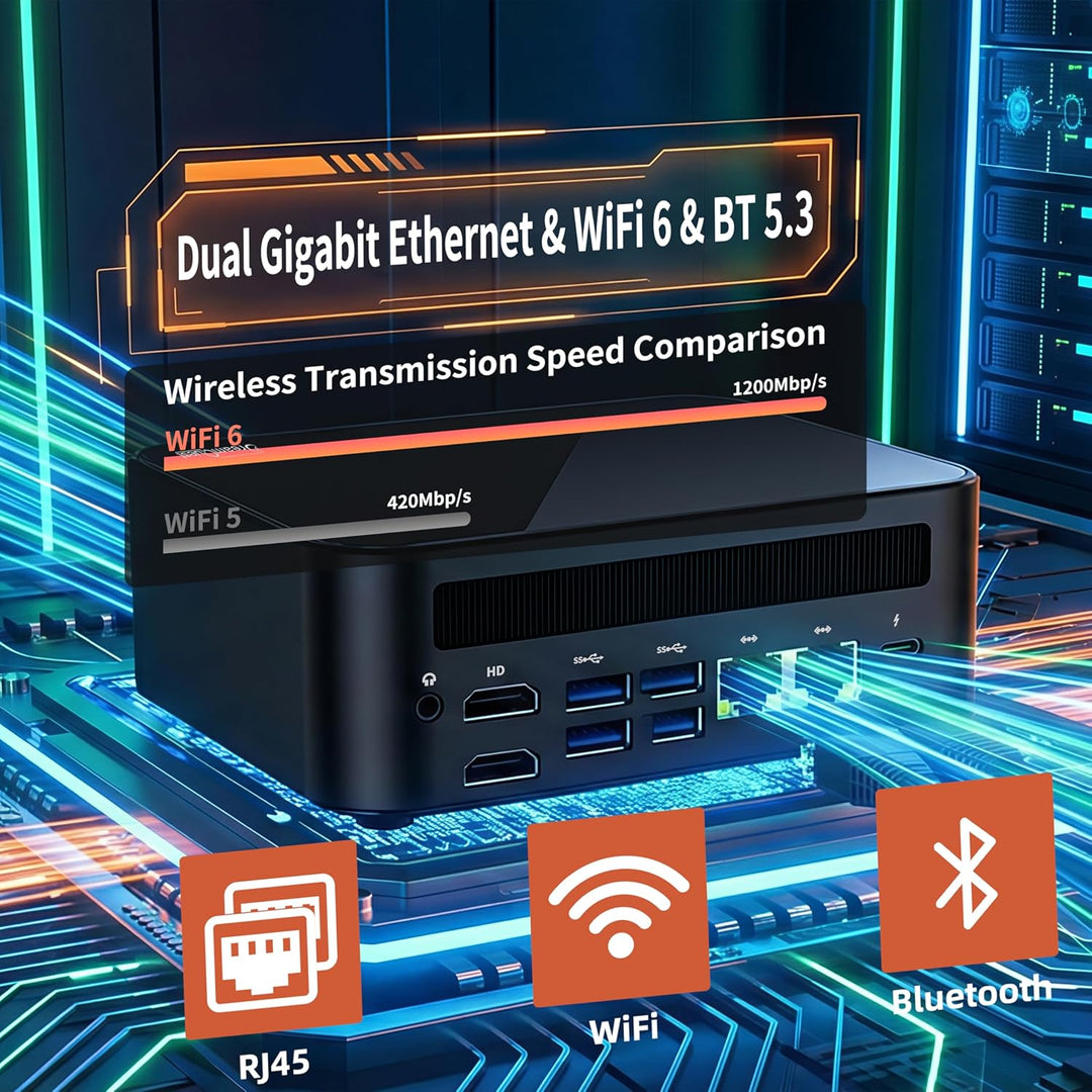 DreamQuest Mini PC Windows 11 Pro AMD Ryzen 5 7430U (6C/12T,bis zu 4.3Ghz) 16GB DDR4 512GB M.2 SSD M