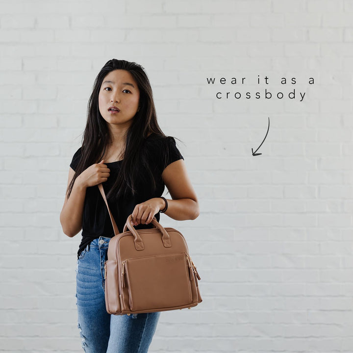 Ayla &amp; Co Mini-Tasche, Übergangs-Minimal-Wickeltasche, veganes Leder, mit erweiterbaren Taschen, int
