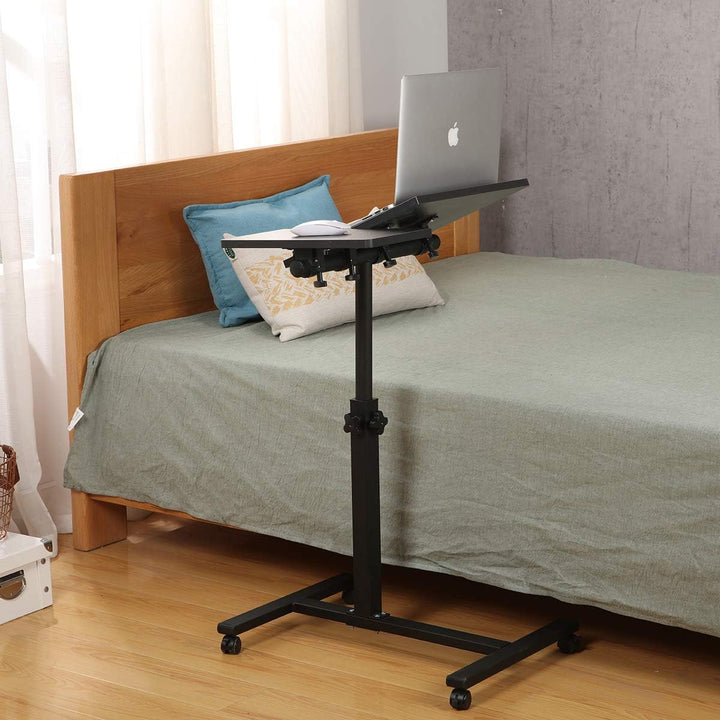 Rollender Laptoptisch Knietisch für Laptop Rollwagen kippbar Überbett Nachttisch Überbett Schreibtis