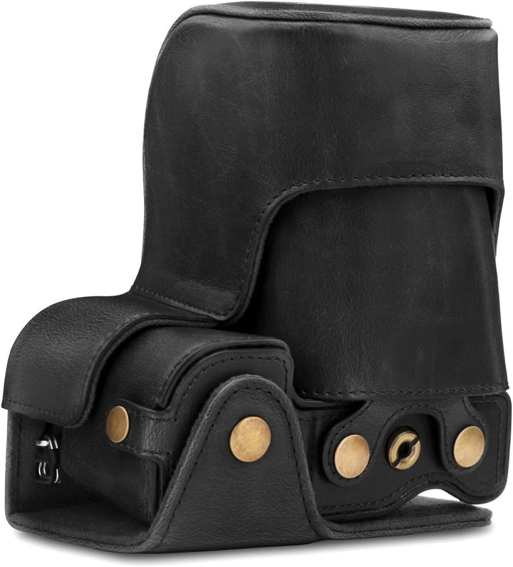 MegaGear MG1660 Ever Ready Kameratasche aus Leder, kompatibel mit Sony Alpha A6100, A6400 (18-135 mm