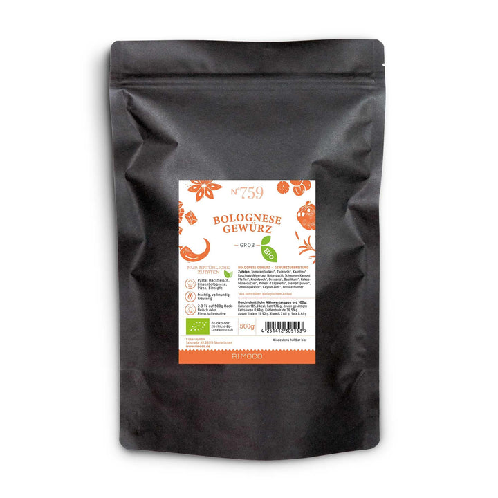 Rimoco N°759 Bio Bolognese Gewürz 500g Beutel - mediterrane Bolognese Gewürzmischung für z.B. Spaghe