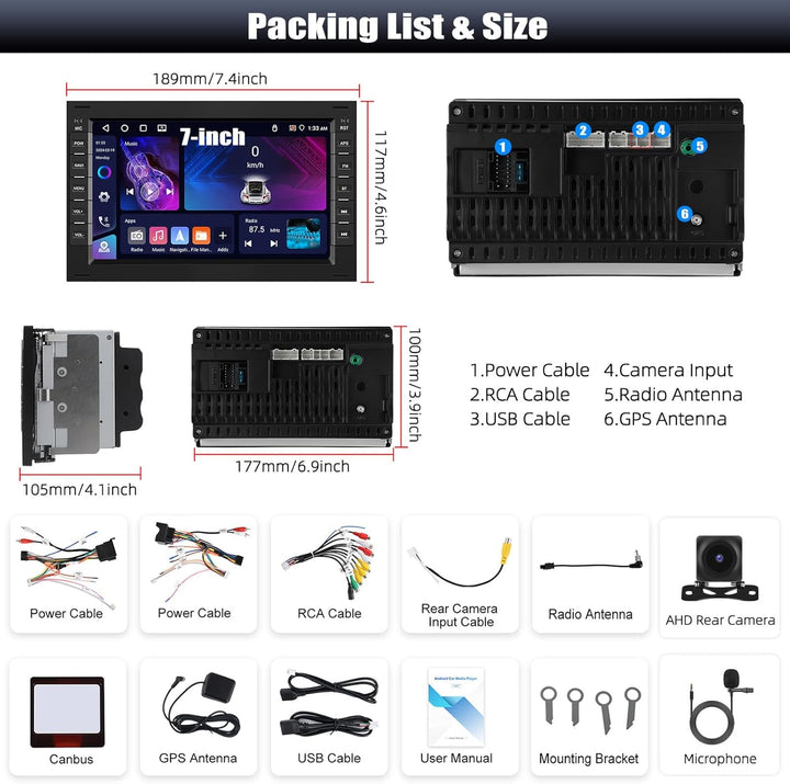 CAMECHO 4+64G Android 15 Navi Autoradio für VW Golf 4 MK4 Passat B5 Sharan Skoda Polo Jetta Peugeot
