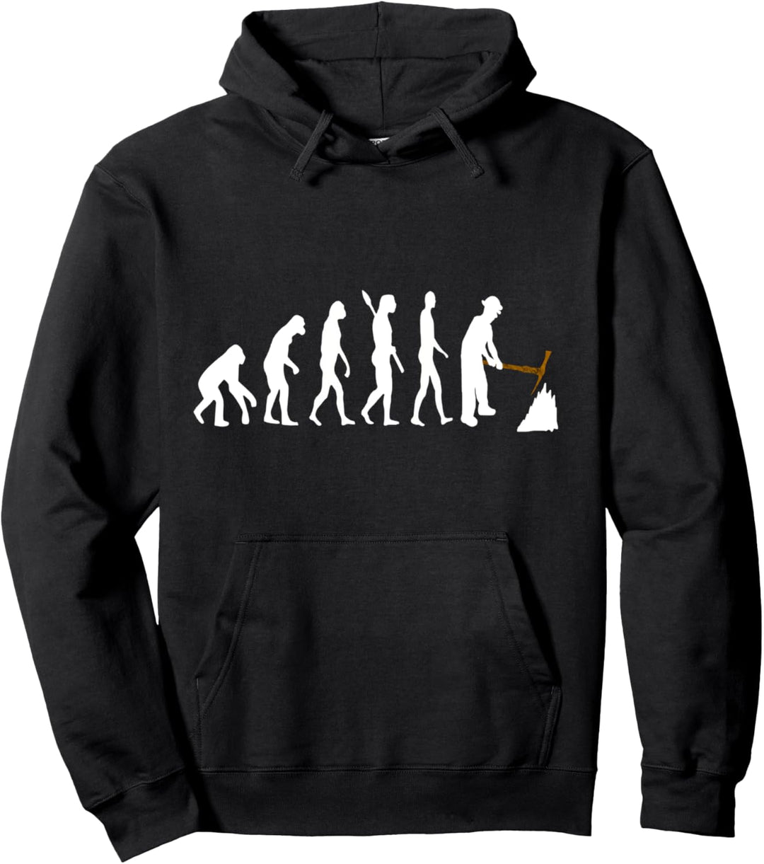 Bergmann Evolution Entwicklung Bergbau Minenarbeiter Pullover Hoodie