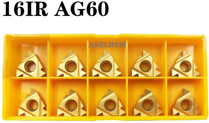 ASZLBYM SNR0013M16 CNC Drehmaschine Innengewinde Drehhalter + 10 Stück 16IR AG60 Hartmetall indexier