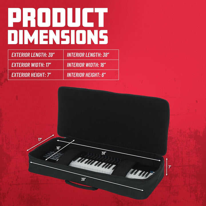 Gator Cases GKB Serie gepolsterte Keyboard Gig Bag für 61-Tasten-Keyboards (GKB-61) 61 Schlüssel, 61