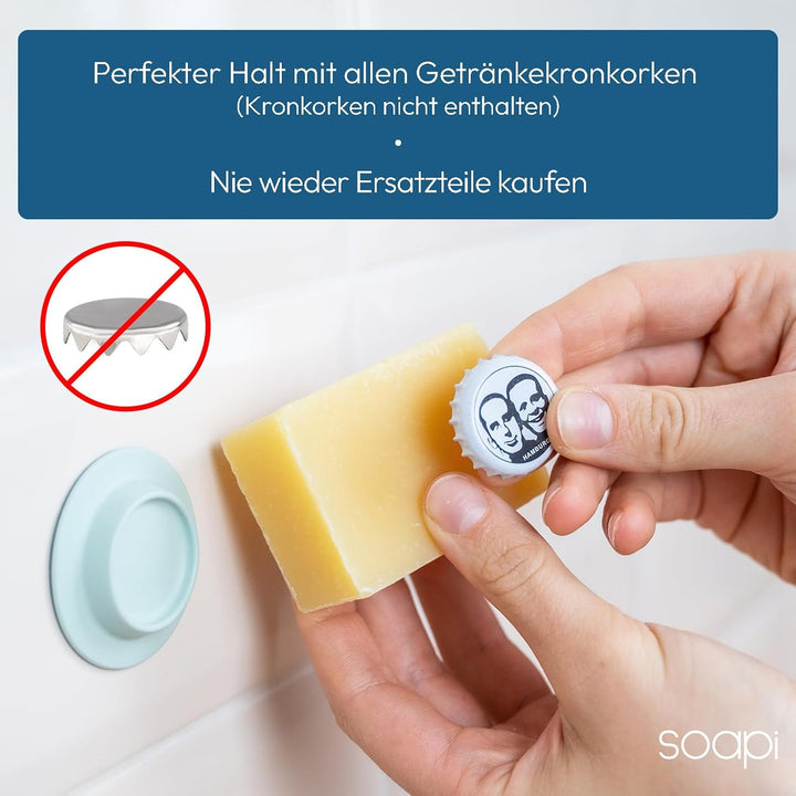 3er-Pack Schwebender Seifenhalter Magnet zum Kleben - Cremeweiss - Wand Magnethalter für Seife - Abl