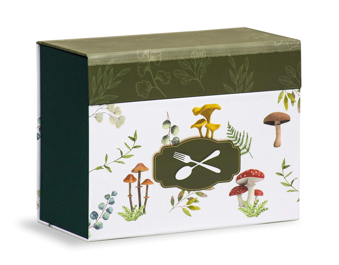 Mareli Rezeptbox mit 60 illustrierten Rezeptkarten zum selber beschriften und 6 Trennblättern im Ess