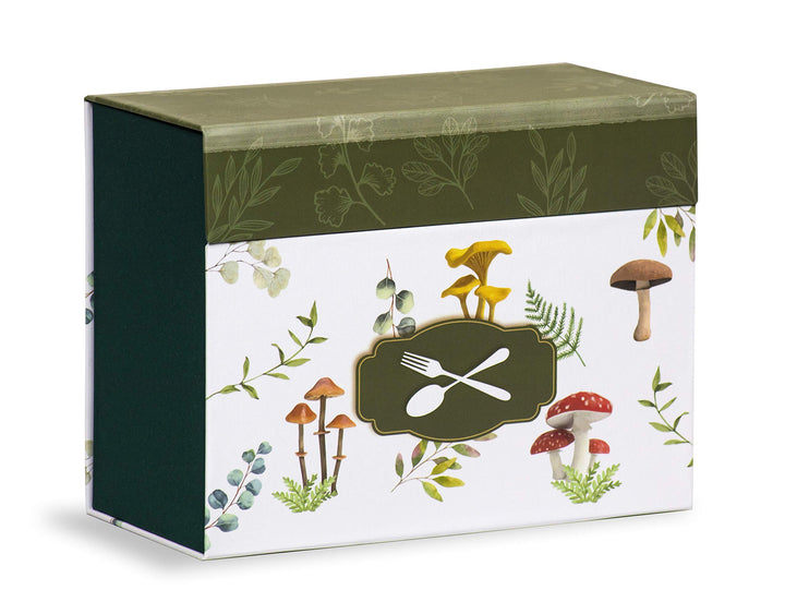 Mareli Rezeptbox mit 60 illustrierten Rezeptkarten zum selber beschriften und 6 Trennblättern im Ess