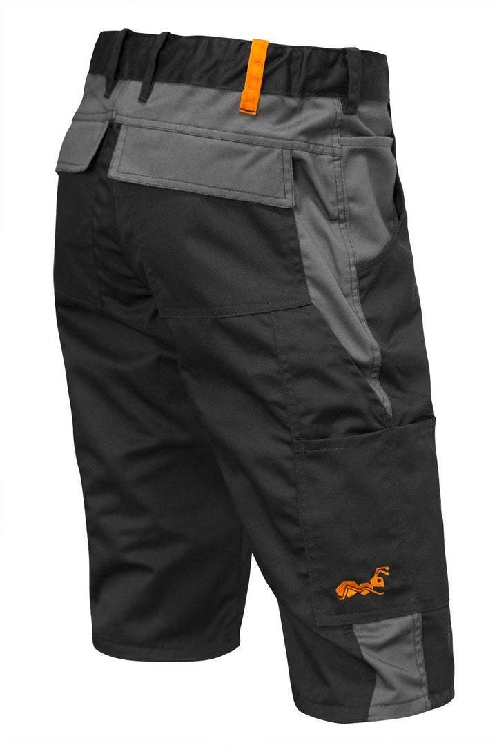 strongAnt Shorts Stretch Berlin Pro Herren Sommer Arbeitshose kurz Cargo Outdoor Grau-Shwarz-Weiss 4