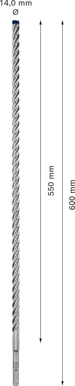 Bosch Professional 1x Expert SDS plus-7X Hammerbohrer (für Stahlbeton, Ø 14,00x600 mm, Zubehör Bohrh