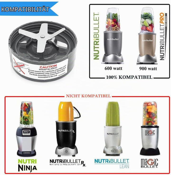 2er-Pack Ersatz Entsafter Klingen für Nutribullet 600Watt/ Pro 900 Watt Extractor Nährstoff Extrakto
