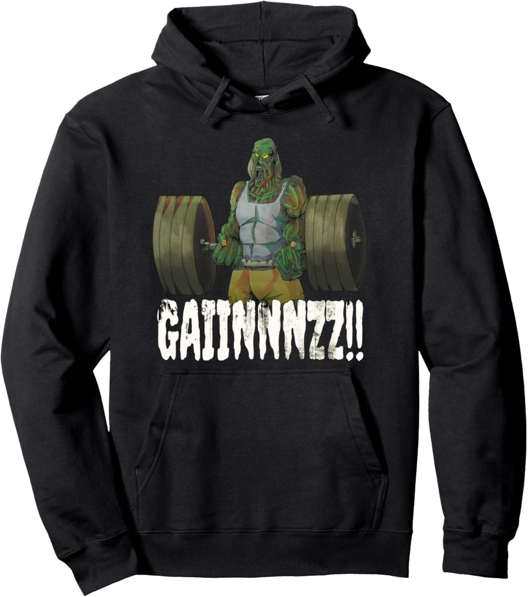 Zombie Gainz Brains Pun Funny Bodybuilding Workout Gym Gift Pullover Hoodie