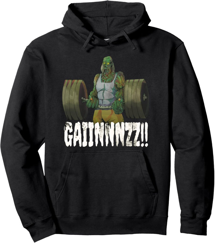 Zombie Gainz Brains Pun Funny Bodybuilding Workout Gym Gift Pullover Hoodie