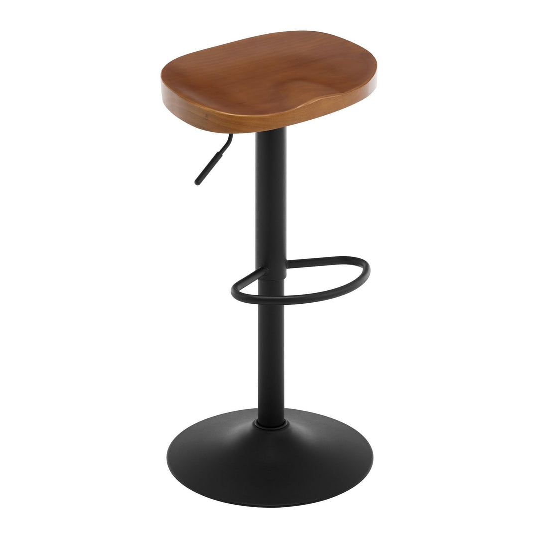 WOLTU Barhocker, Hocker höhenverstellbar, Massivholz, Braun | Barstuhl mit Sattelsitz Fussstütze, Dr