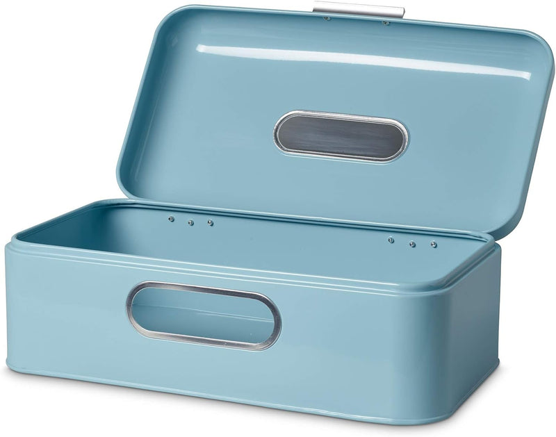 Echtwerk Retro-Brotkasten aus Metall mit Sichtfenster - hellblau, 30 x 20 x16,5 cm Hellblau Big Sing