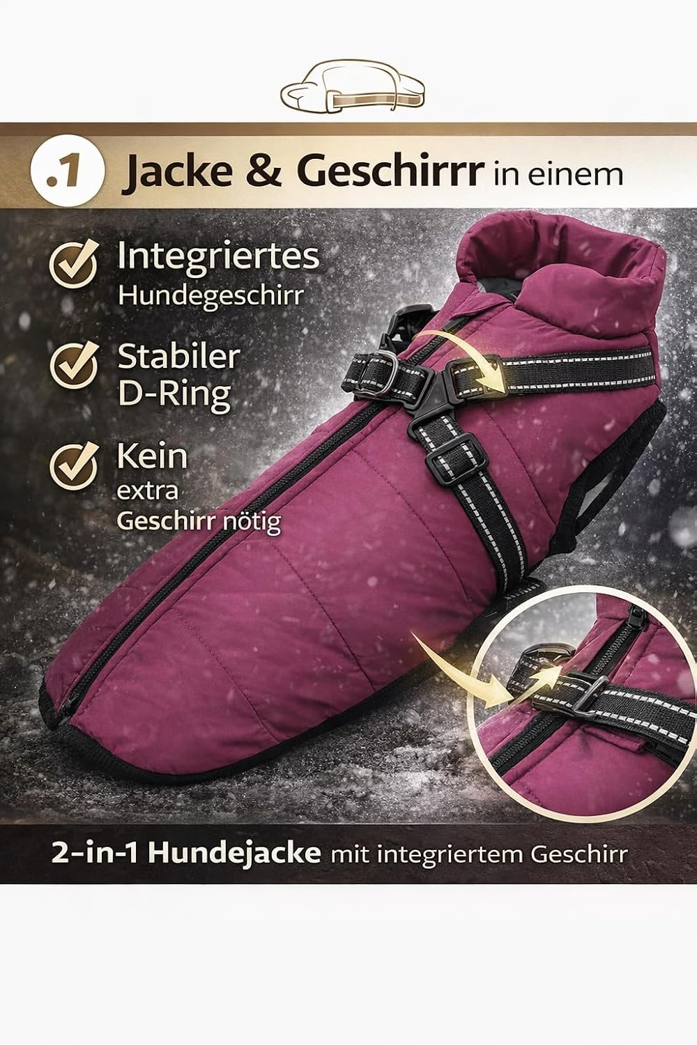 Hundejacke Winterweste Jacken Hundemantel Hundepullover Haustier Skifahren Kostüm Ärmellose Baumwoll