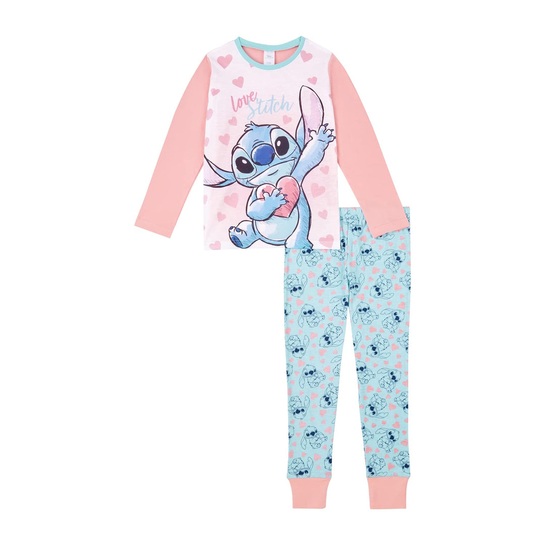 Disney Lilo and Stitch Mädchen-Schlafanzug, Alter 5 bis 15 Jahre 9-10 Jahre Rose, 9-10 Jahre Rose