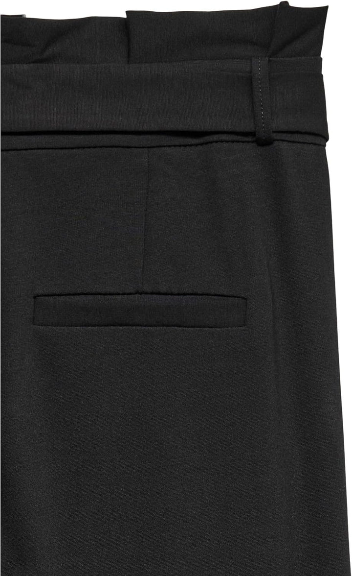 VERO MODA Damen Vmeva Hr Loose Paperbag PNT Ga Tall Noos Hose XS / 36L Schwarz, XS / 36L Schwarz
