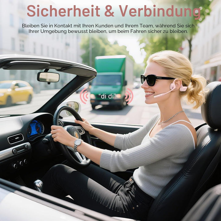 ZIOCOM Open Ear Kopfhörer, Bluetooth 5.1 Headset mit Mikrofon, ENC Noise Cancelling und Stummschaltt