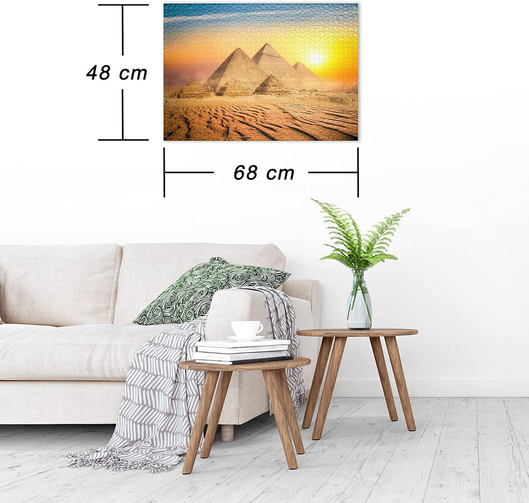 Ulmer Puzzleschmiede - Puzzle „Land der Pharaonen“ - Klassisches 1000 Teile Puzzle – malerisches Ägy