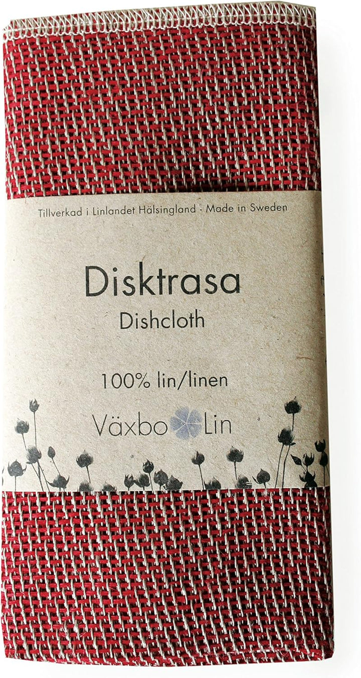 Växbo Lin Doppelpack Spültuch in 100% Leinen. Farbe 1 x rot 1 x ungebleicht Grösse 33x33 cm