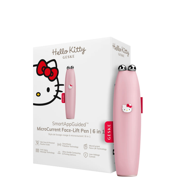 GESKE x Hello Kitty | SmartAppGuided™ MicroCurrent Face-Lift Pen | 6 in 1 | Skincare Tool mit Mikros