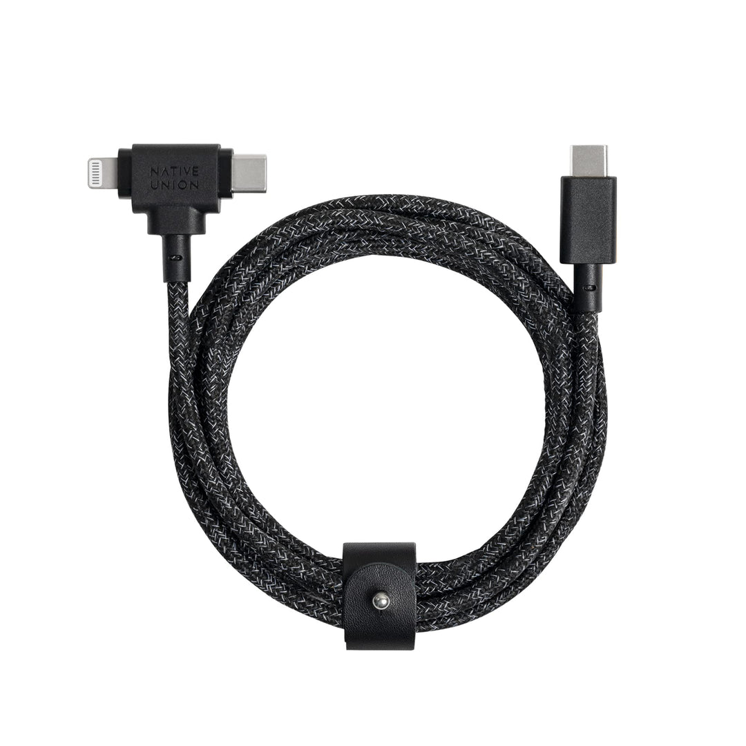 Native Union Belt Cable Duo – 1,5 m Universal-Ladekabel mit Ultra-Starkem Geflechtschlauch – Aus Rec