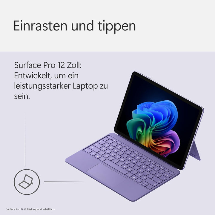 Microsoft Surface Pro 12" Keyboard | kompatibel mit Surface Pro 12" | QWERTZ | Violett Keyboard Viol
