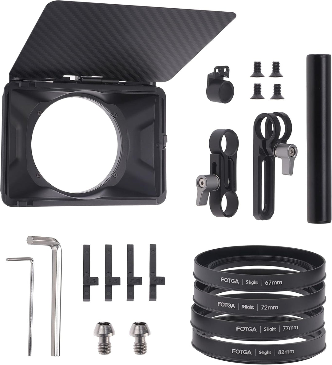 Hersmay Mini Matte Box Clip-on Lens Matte Boxes mit 15mm Rod Clamp für DSLR Mirrorless Kamera für So