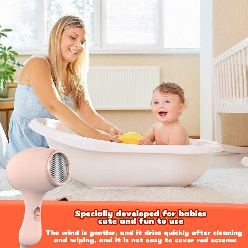 Lotvic Kinderfön, 550W Miniföhn für Mädchen, Föhn für Kinder, Kinder Föhn mit 3 Temperatur, Reiseföh