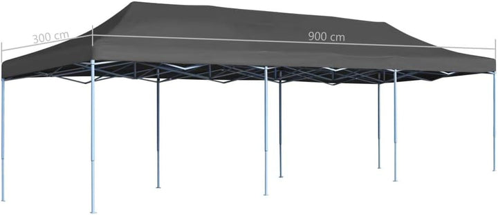 Festnight Faltzelt 3 x 9 m Anthrazit Faltpavillon Pavillon faltbar Pop-Up, UV- und Wasserbest?ndig,