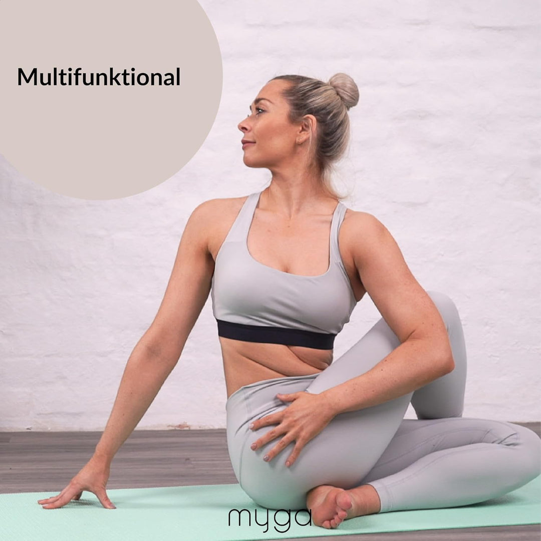 Myga Einsteiger-Yogamatte | Rutschfest &amp; Leicht zu tragen – 4 mm Dicke | Ideal für Yoga, Pilates, Me
