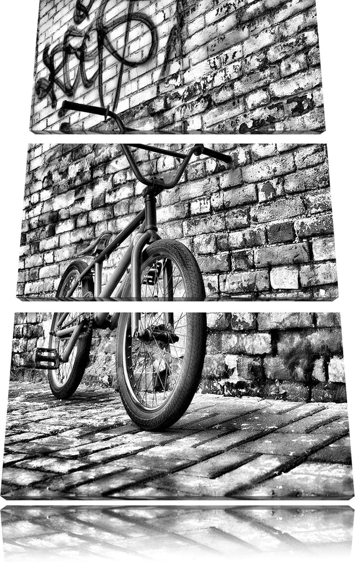 Pixxprint Graffiti BMX Streetart 3Teiler 120x80 cm Leinwandbild Wandbild Kunstdruck