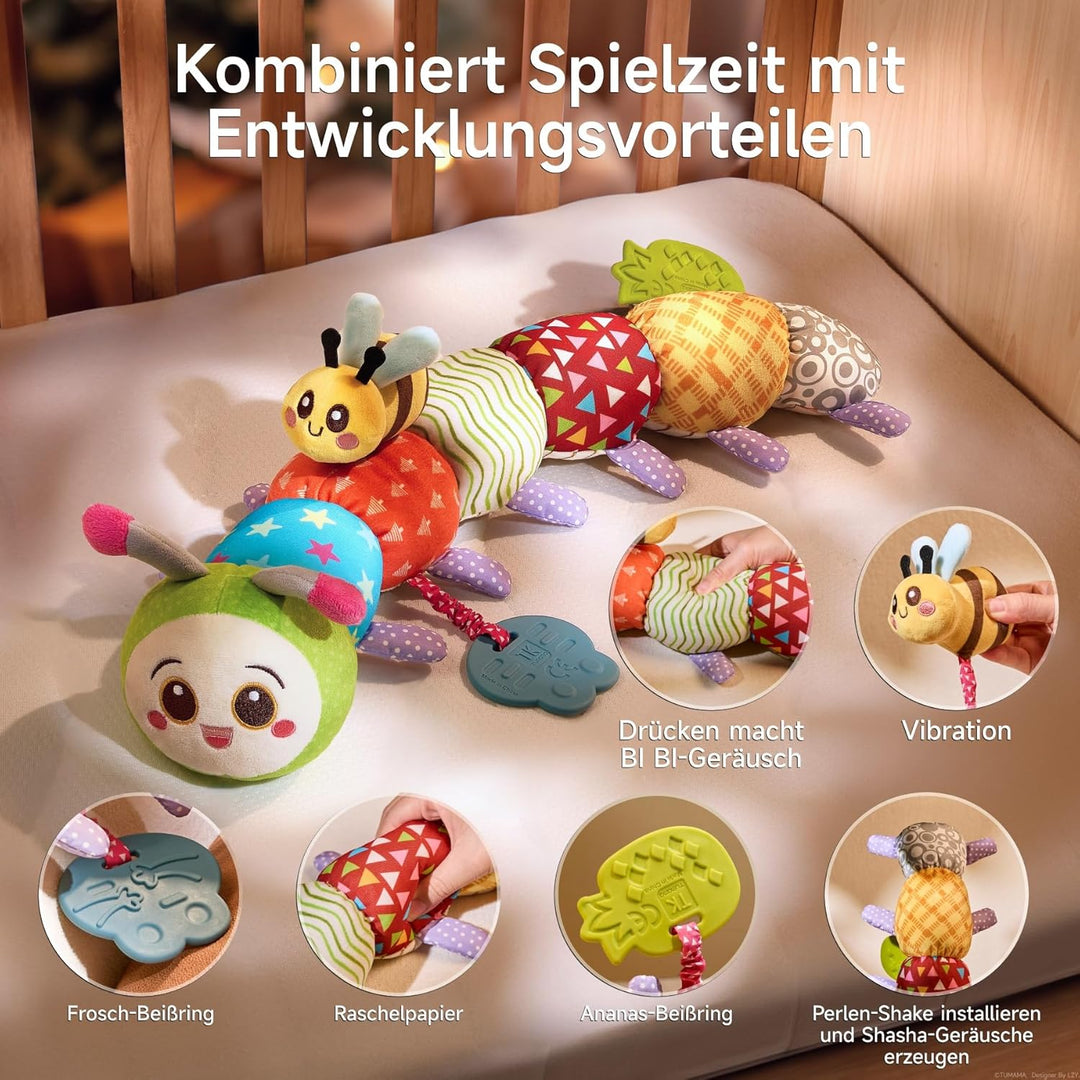 TUMAMA KIDS Baby Spielzeug 0 3 6 Monate Raupe spielzeug, Montessori Sensorik Spielzeug, Baby-Mädchen