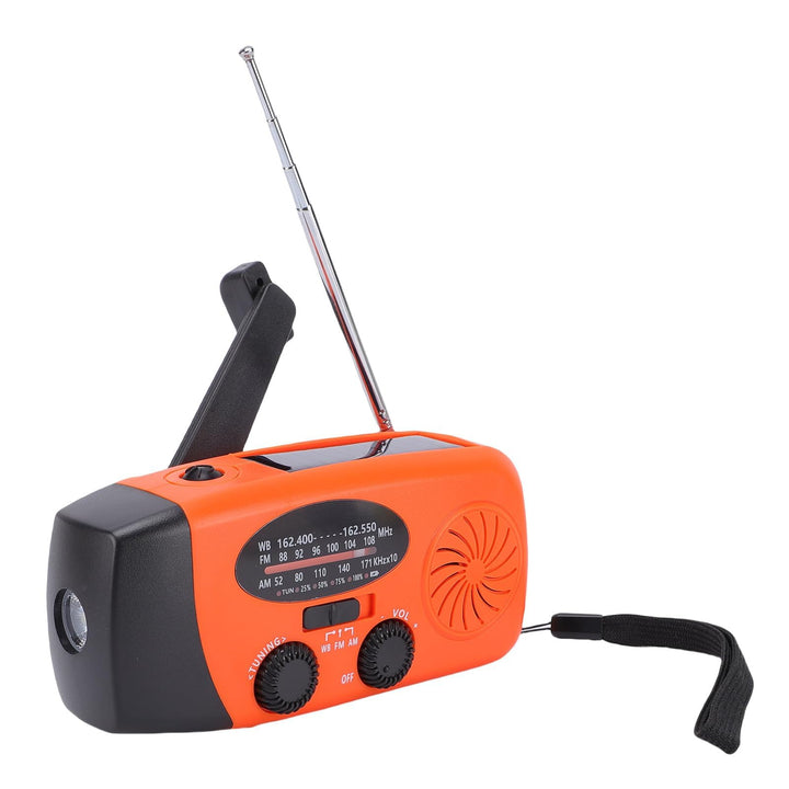 Walfront Kurbelradio Wetterradio, Tragbares Notfallradio mit Kurbel und Solar mit 6000 mAh Powerbank